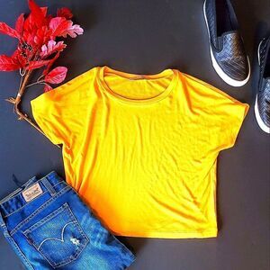 Zara Trafaluc Yellow Cropped shirt